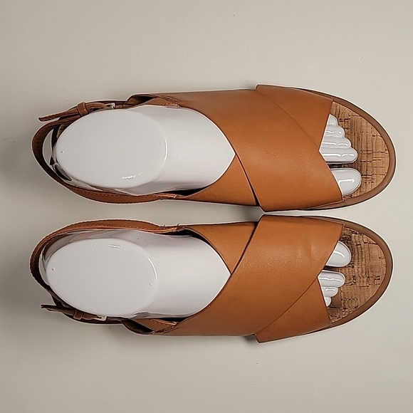 Sam Edelman Torin Sandals Faux Brown Leather Open Toe Sling‎ Back Adjustable 8.5 - Picture 3 of 13